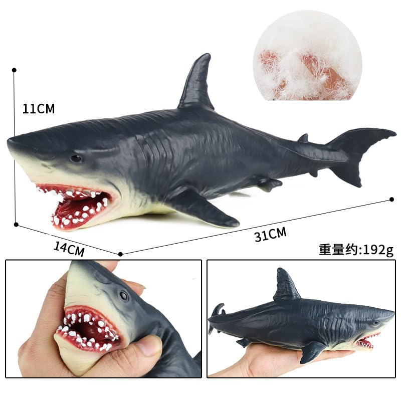 Amazon | EUHELOPA メガロドン ホホジロザメ サメ 可動 口が開閉可能